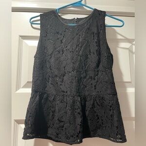 Black lace J.Crew peplum top